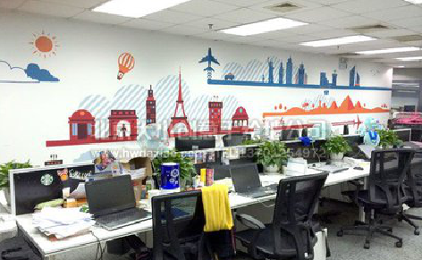 广水教你设计办公室墙绘的方法。